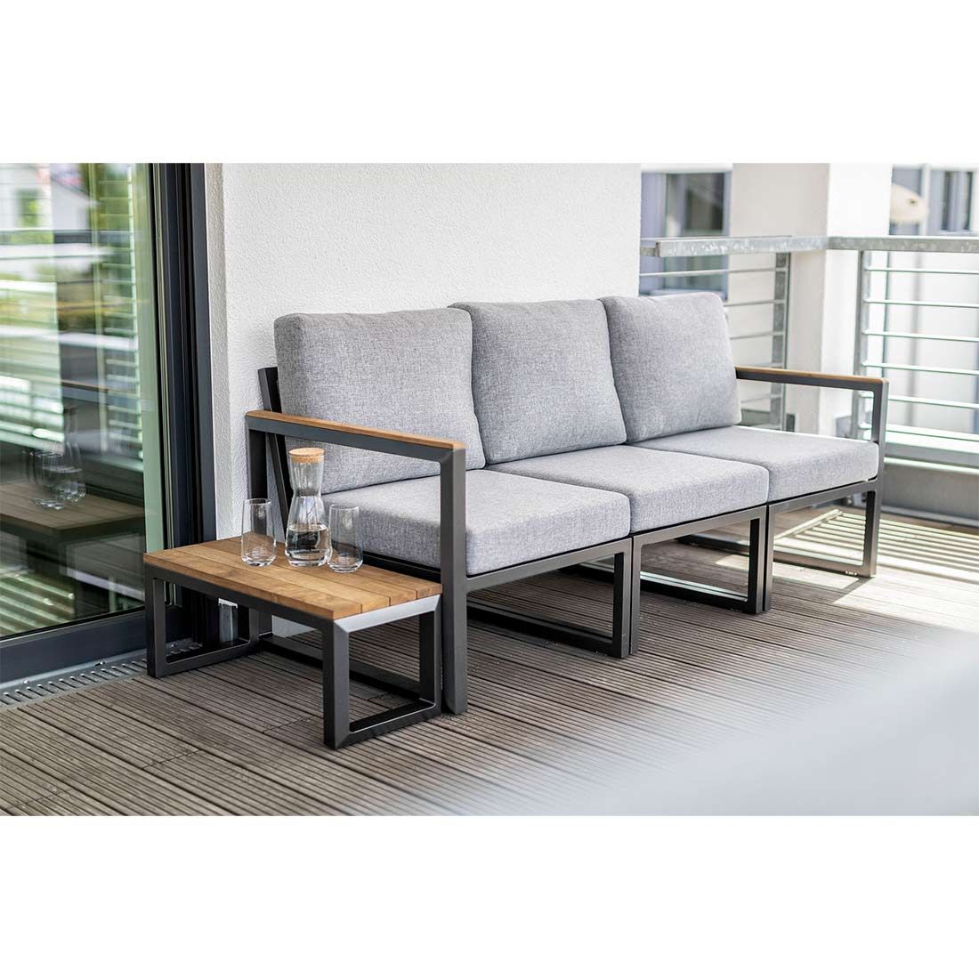 Kettler Ocean Skid Beistelltisch Aluminium/Teak