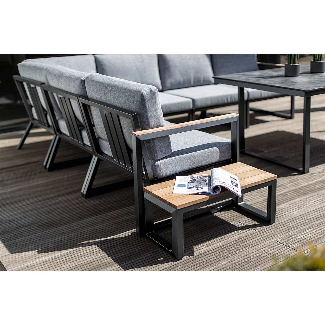 Kettler Ocean Skid Beistelltisch Aluminium/Teak
