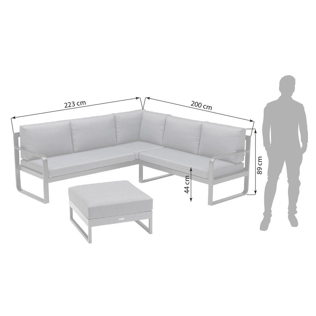 Kettler Ocean Ecklounge 3-tlg. Aluminium/Polyester