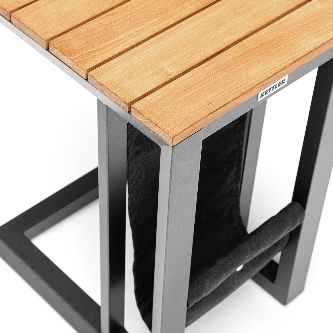 Kettler Ocean Skid Beistelltisch Garten 70x30cm Aluminium/Teak