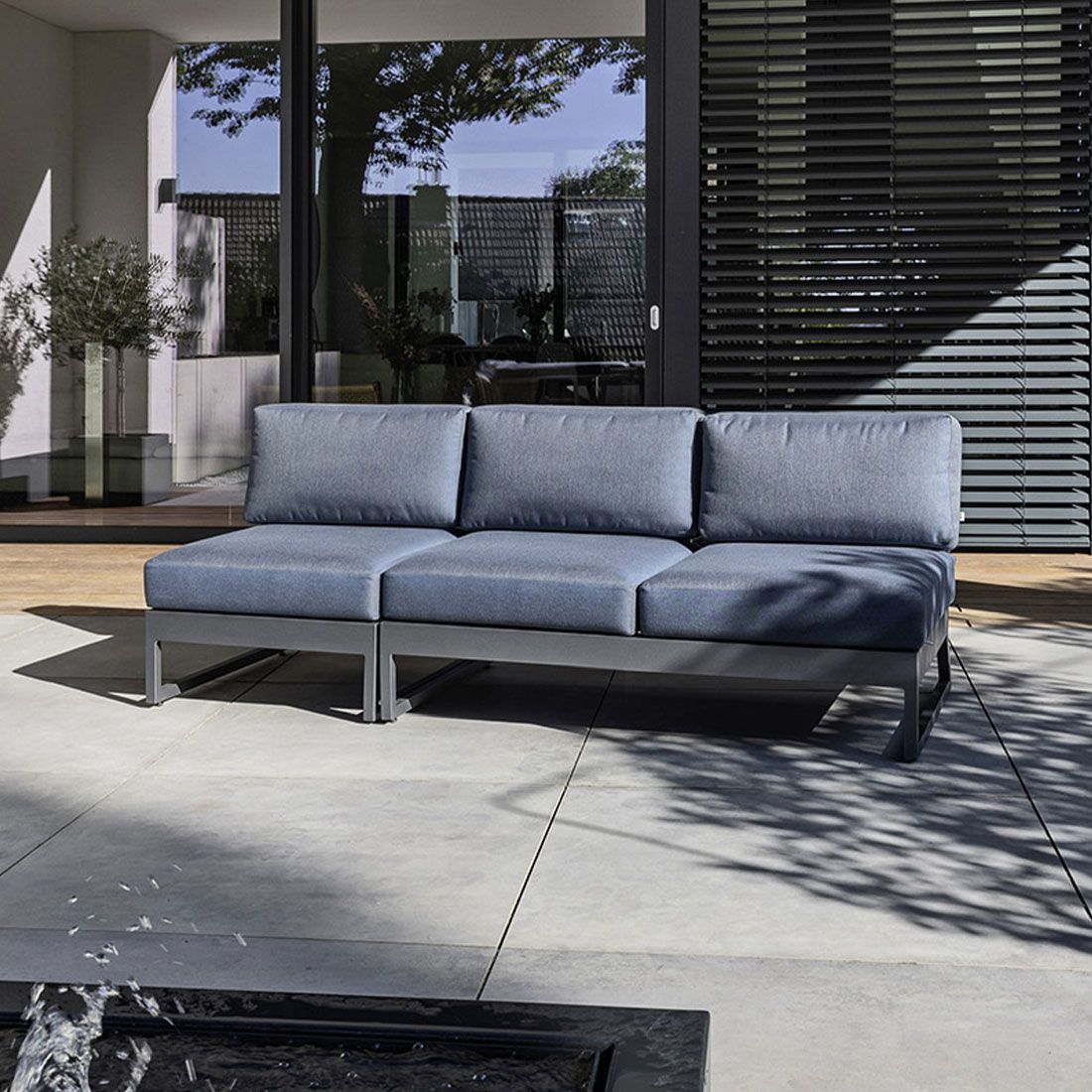 Kettler Ocean Skid Platform 2-Sitzersofa Aluminium/Agora