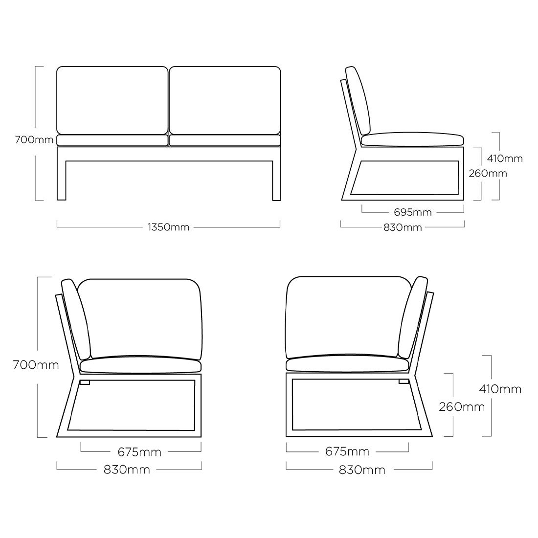 Kettler Ocean Skid Platform Ecklounge Aluminium/Agora