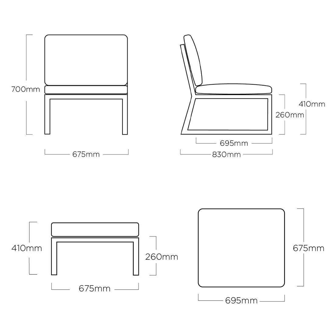 Kettler Ocean Skid Platform Ecklounge Aluminium/Agora