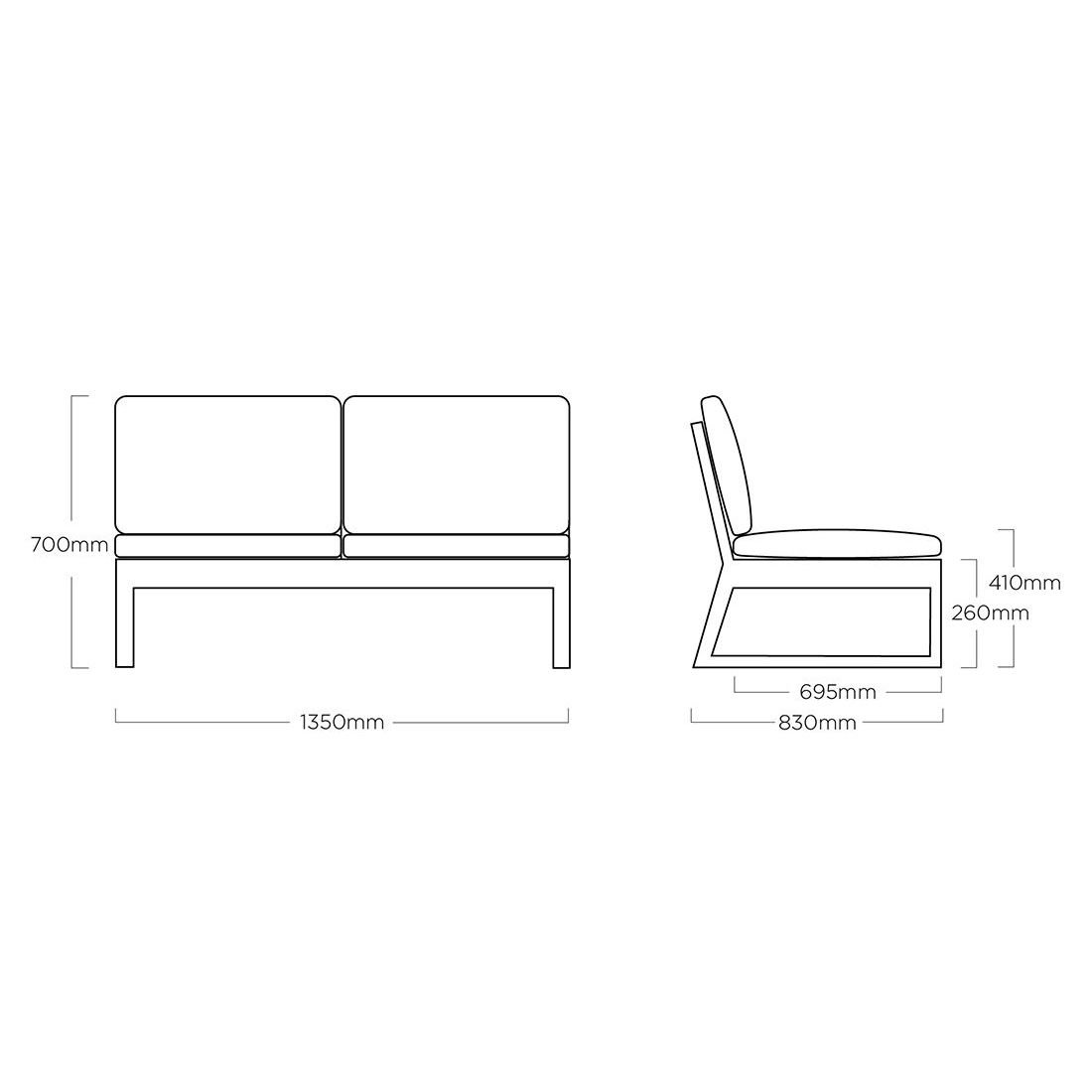Kettler Ocean Skid Platform Ecklounge Aluminium/Agora