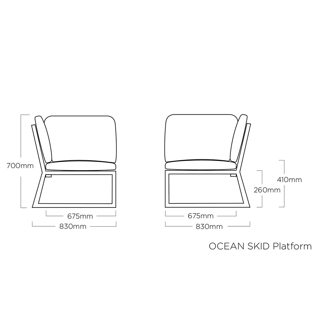 Kettler Ocean Skid Platform Eck-/Endmodul Aluminium/Agora