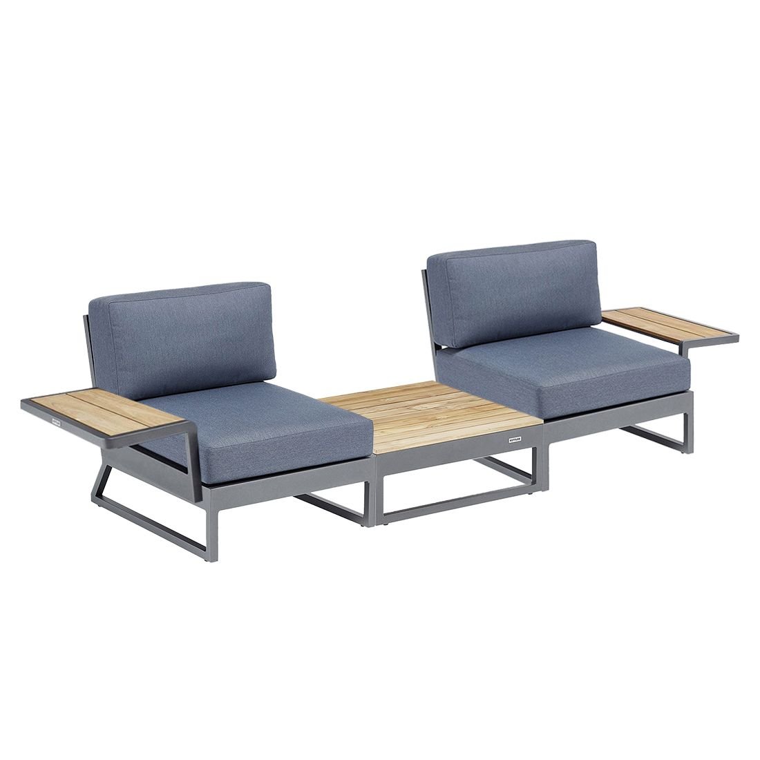 Kettler Ocean Skid Platform Loungeset inkl. Loungetisch Aluminium/Agora
