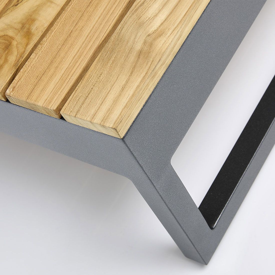 Kettler Ocean Skid Platform Loungetisch Aluminium/Teak