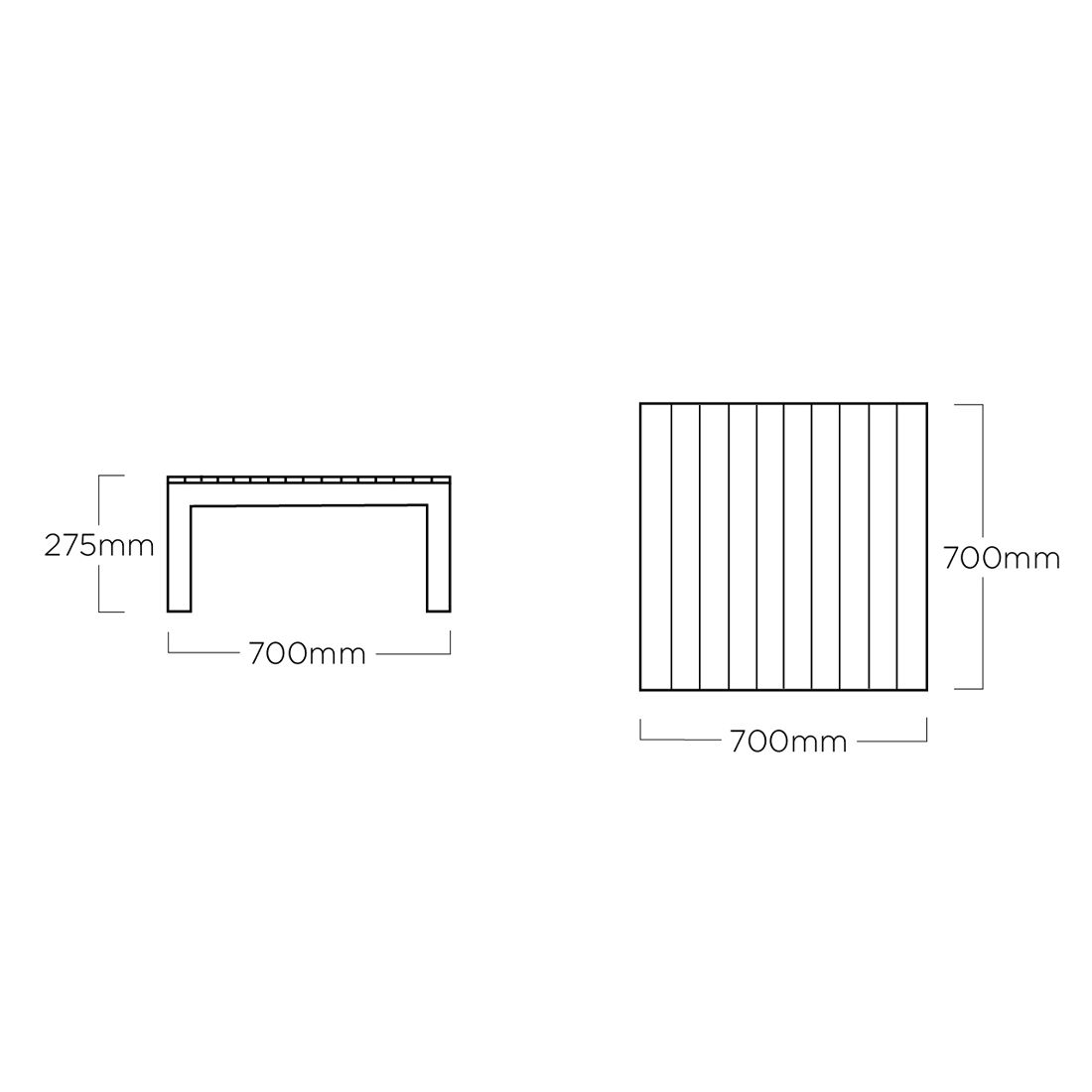 Kettler Ocean Skid Platform Loungetisch Aluminium/Teak