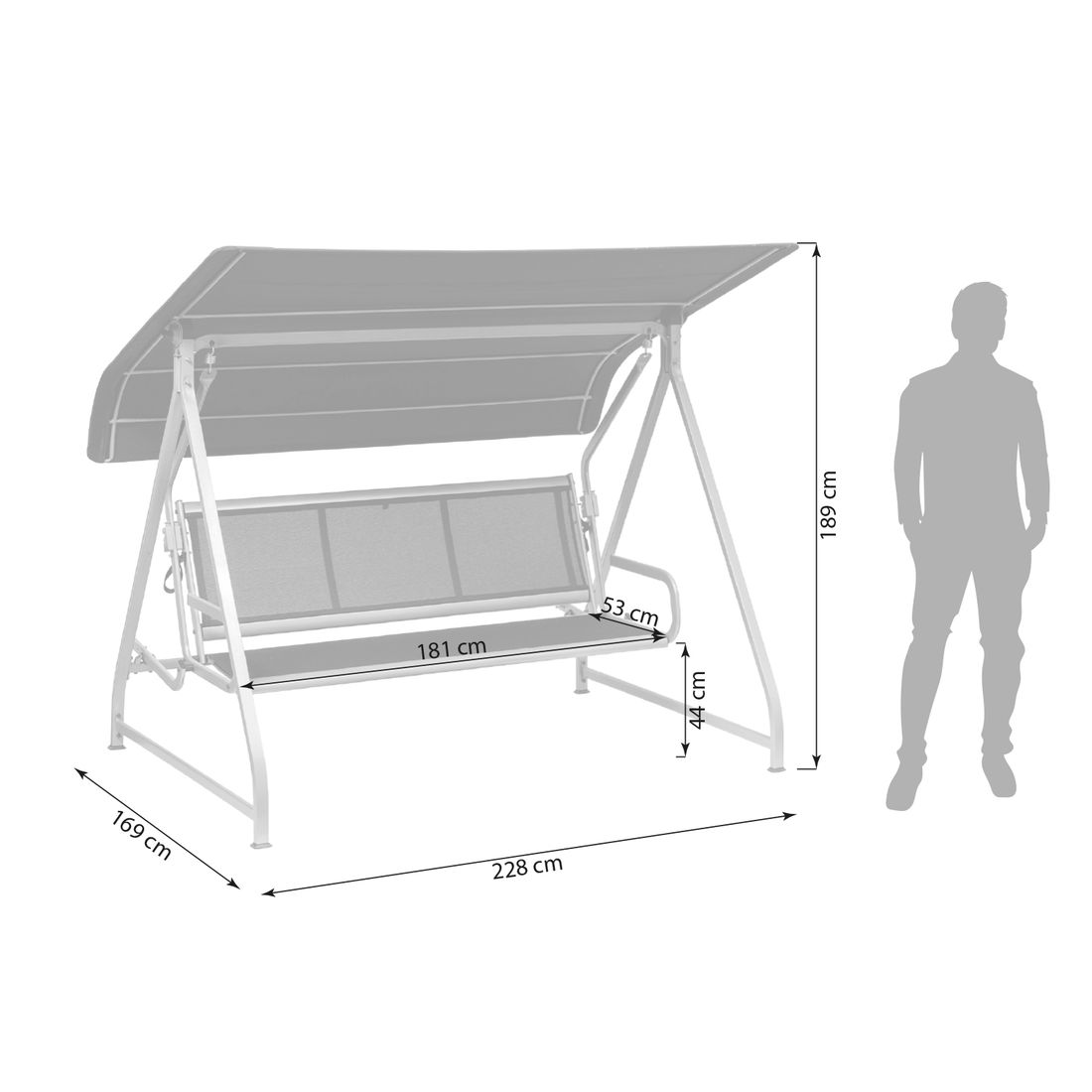 Kettler Paradiso Hollywoodschaukel Aluminium/Outdoorgewebe