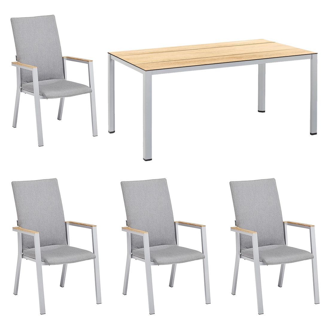 Kettler Rasmus Gartenmöbel-Set M (4 Plätze) Tisch 160x95cm