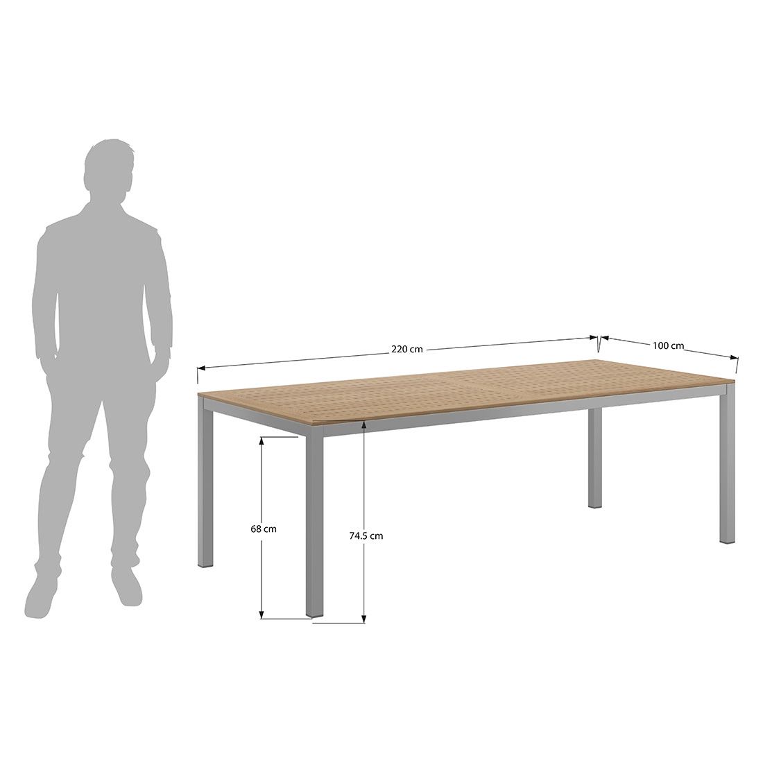 Kettler Rasmus Gartenmöbelset 7-tlg. mit Tisch 220x100 cm