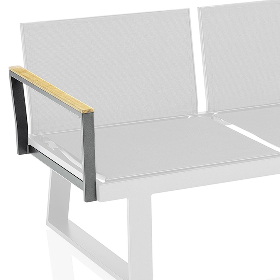 Kettler Rasmus Modular Armlehne links Aluminium/Teak
