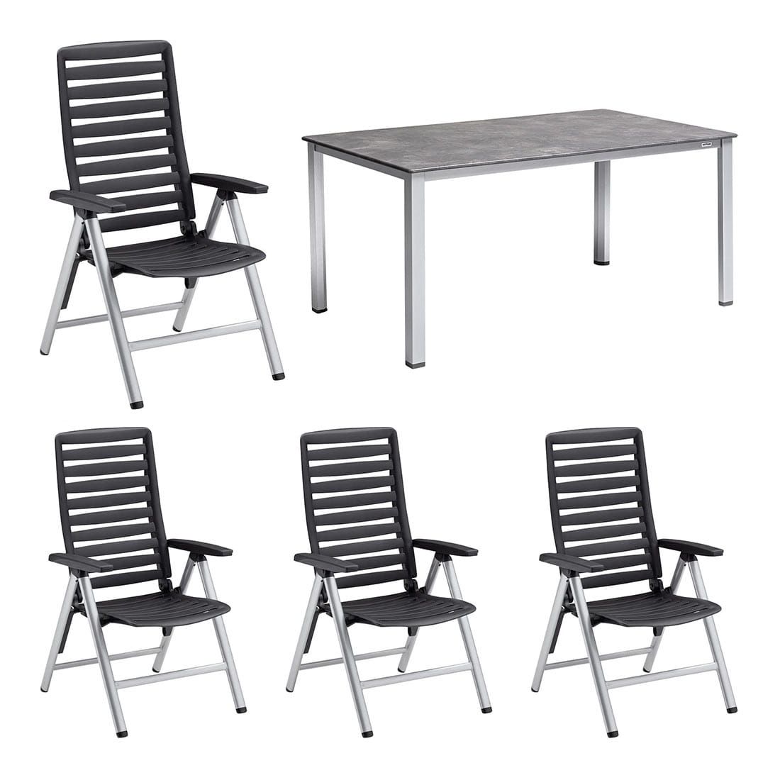 Kettler Wave Gartenmöbel-Set M (4 Plätze) Tisch 160x95cm