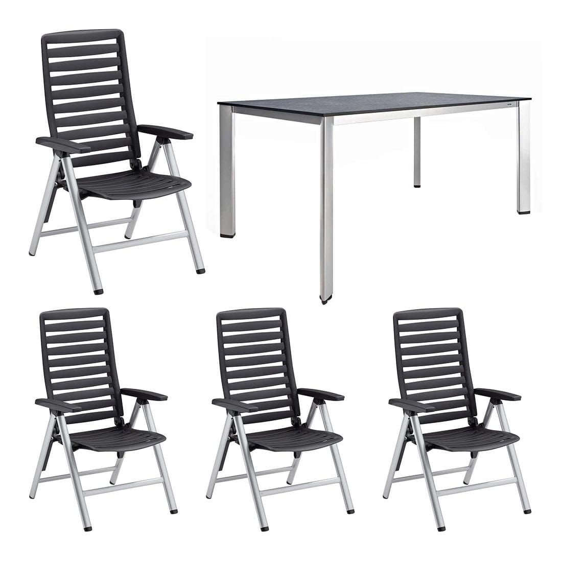 Kettler Wave Gartenmöbel-Set M (4 Plätze) Tisch 160x95cm