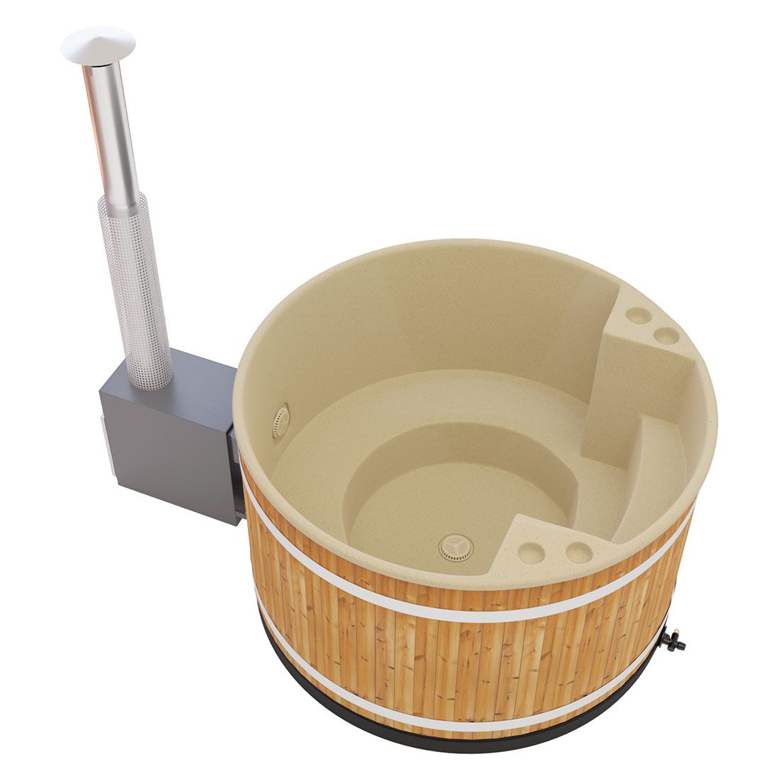 KIRAMI Comfort Family M Badefass-Set Hot Tub Ø170cm
