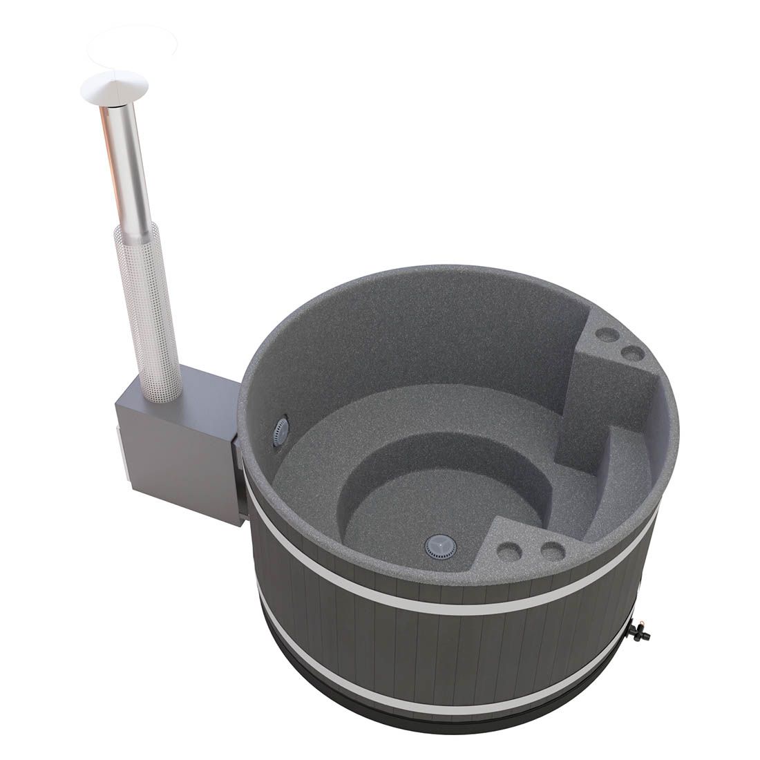 KIRAMI Comfort Family M Badefass-Set Hot Tub Ø170cm
