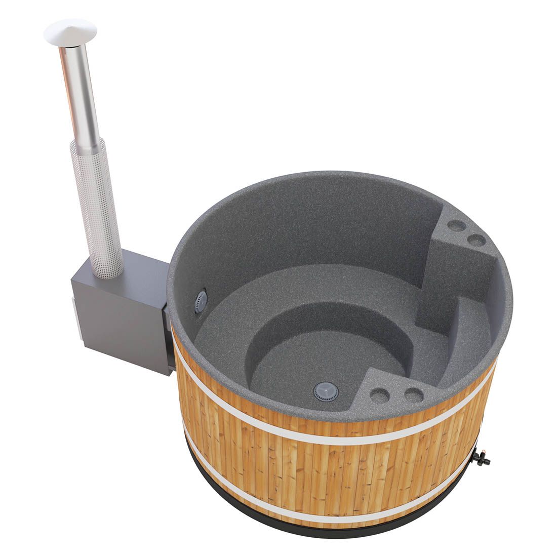 KIRAMI Comfort Family M Badefass-Set Hot Tub Ø170cm