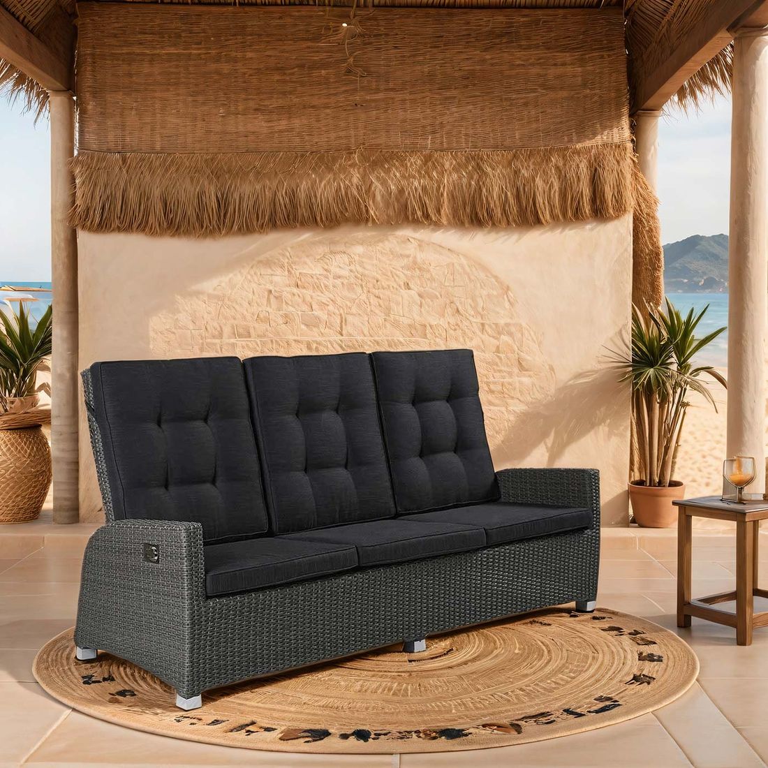 LC Garden Barcelona Gartensofa Komfort Geflecht