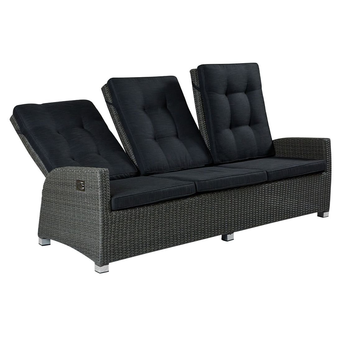 LC Garden Barcelona Gartensofa Komfort Geflecht Grau Mix/Schwarz