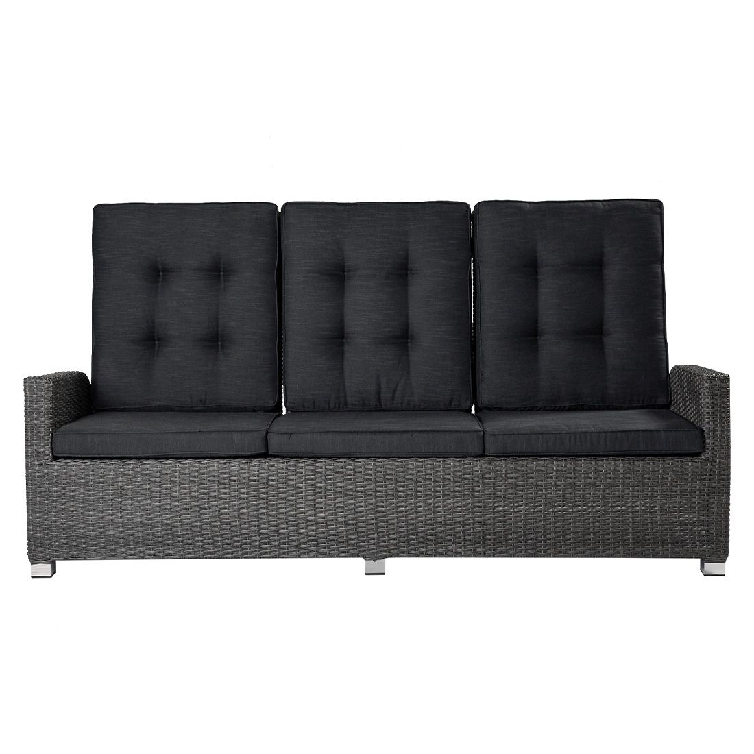 LC Garden Barcelona Gartensofa Komfort Geflecht Grau Mix/Schwarz