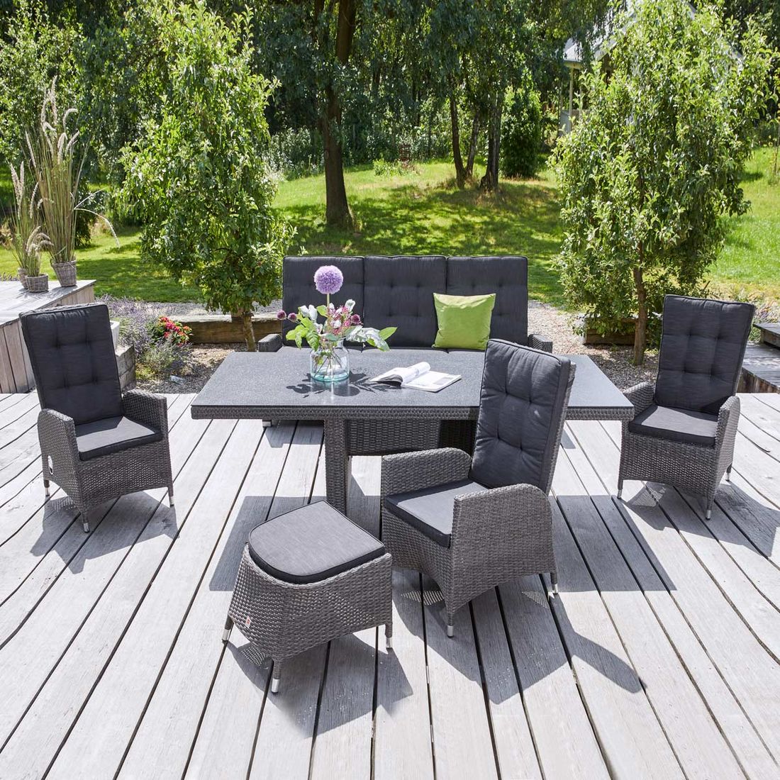 LC Garden Barcelona Gartensofa Komfort Geflecht