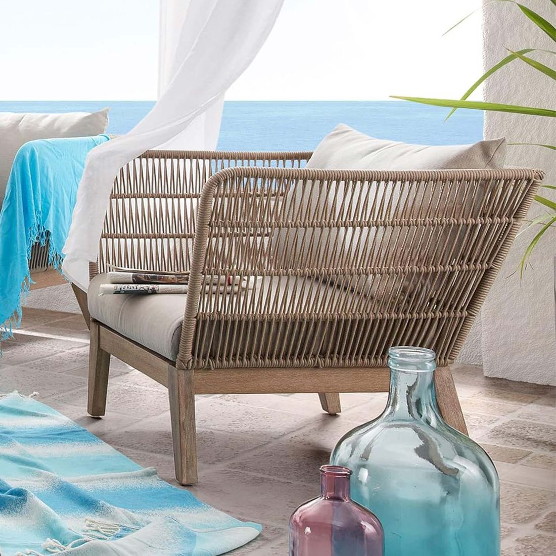 La Forma Belleny Loungesessel Eukalyptus/Rope