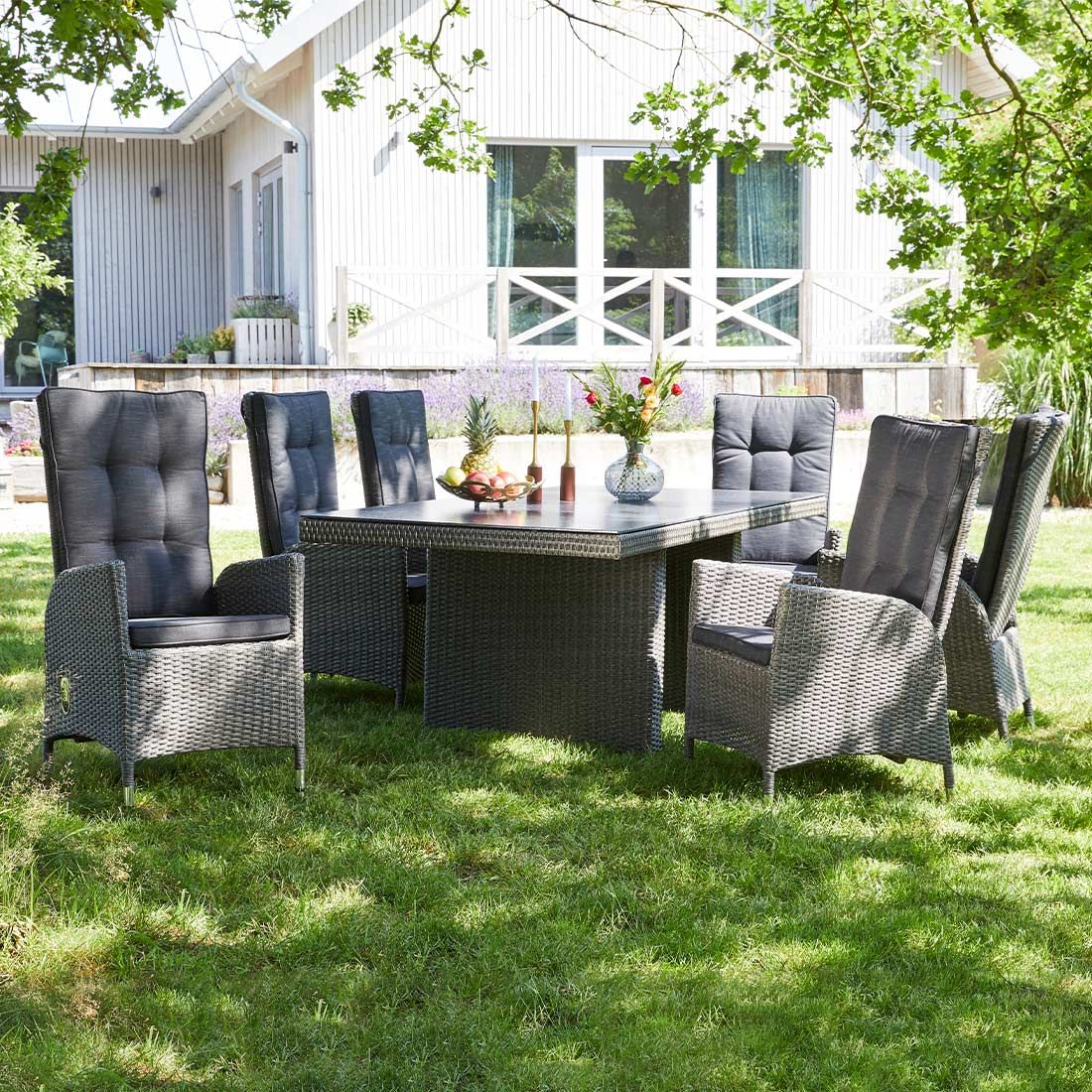 LC Garden Barcelona Gartenmöbel-Set 7-tlg. Tisch 200x100cm 