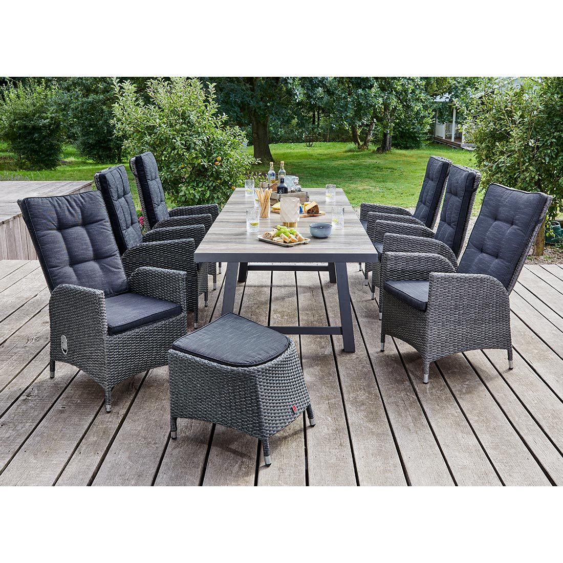 LC Garden Barcelona Gartenmöbel-Set L (6 Plätze) Tisch 200/260x100cm