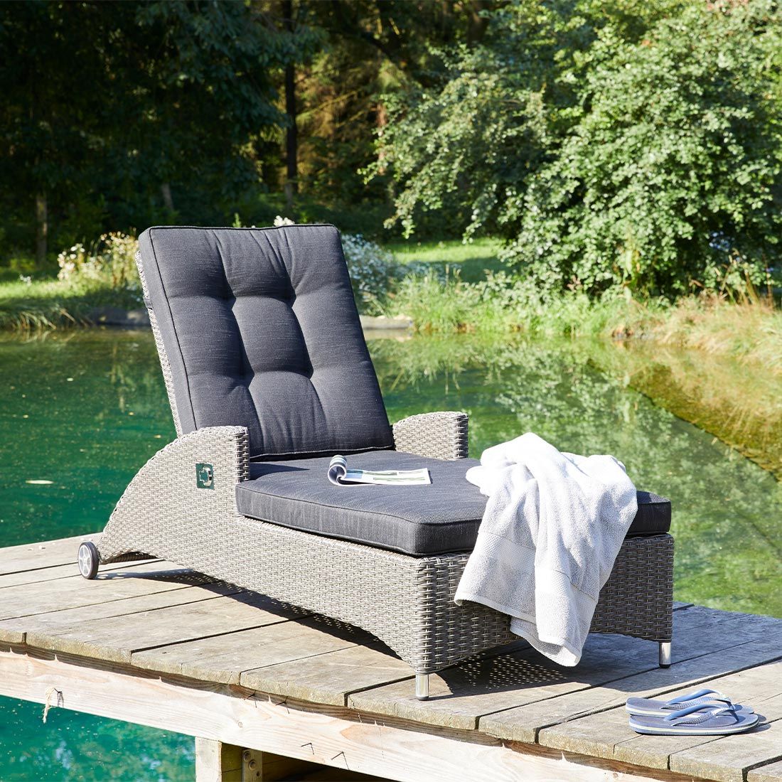LC Garden Barcelona Gartenliege Aluminium/Geflecht