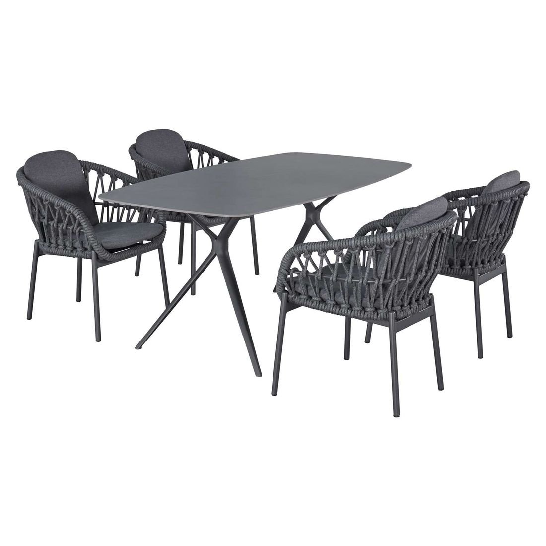 LC Garden Bari Gartenmöbel-Set 5-tlg. Tisch 180x90cm