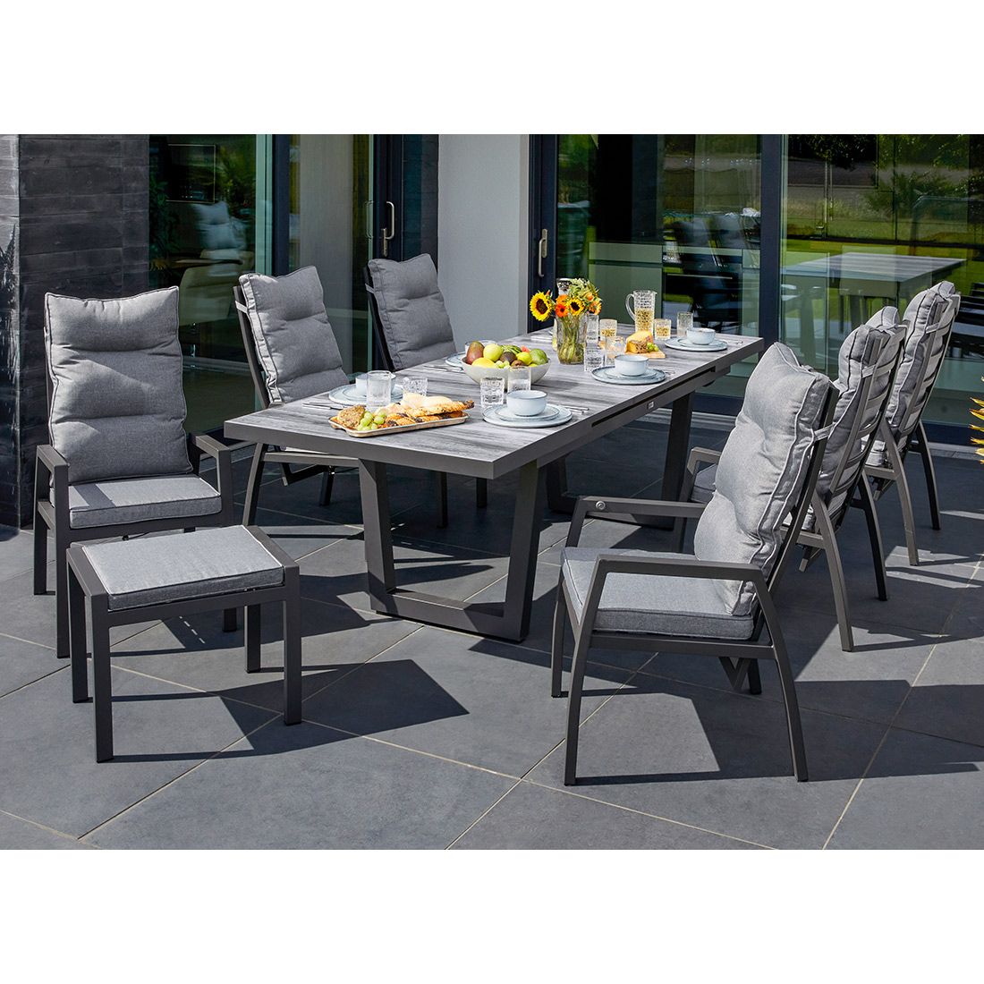 LC Garden Bondino II Gartenmöbel-Set L (6 Plätze) Tisch 200/260x100cm