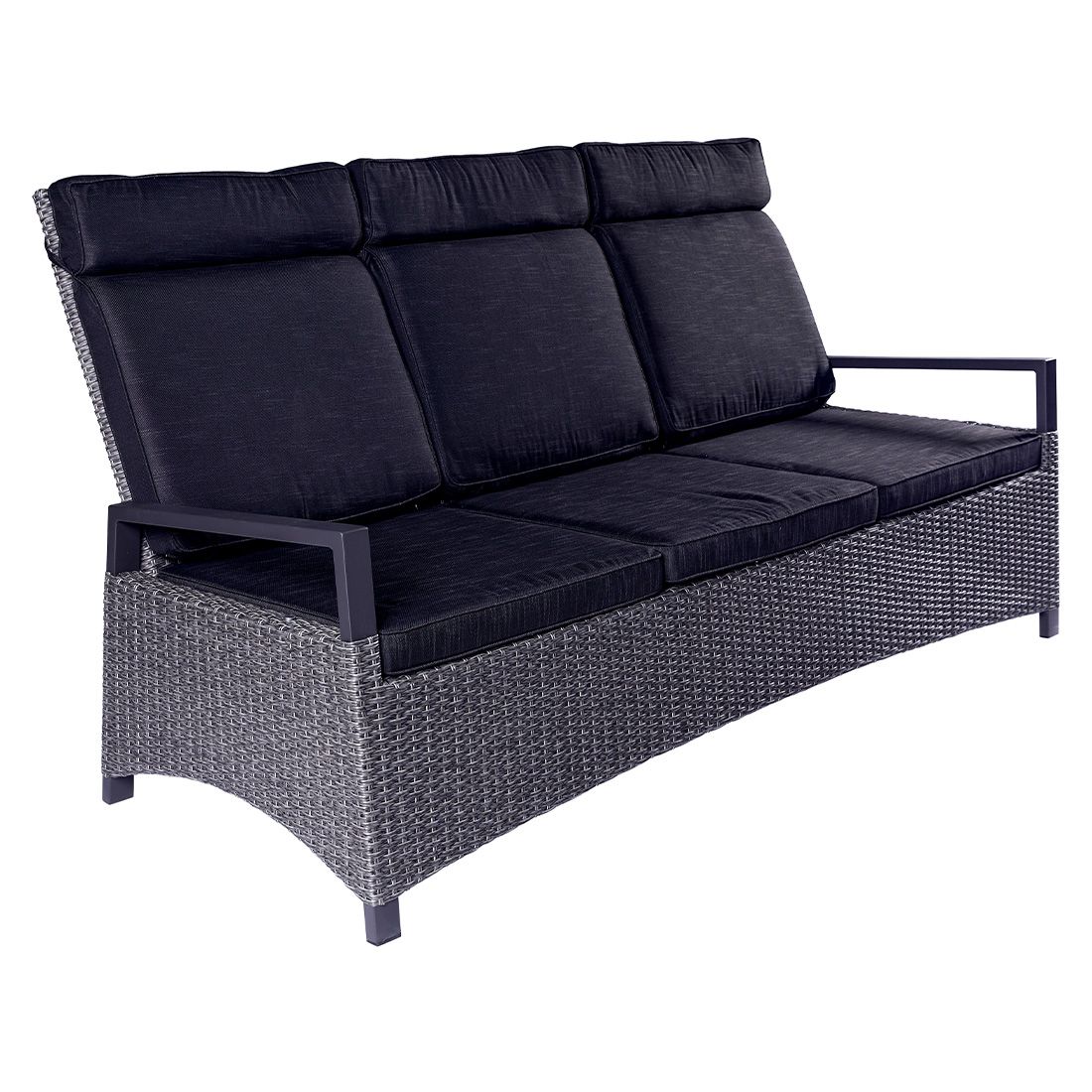 LC Garden Keramo Gartensofa verstellbar inkl. Kissen Aluminium/Geflecht