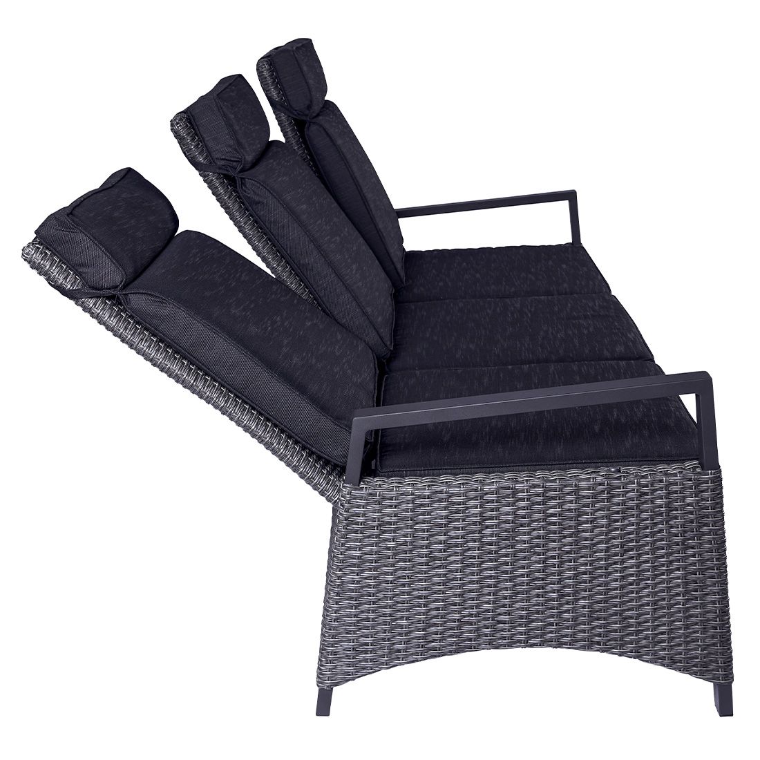 LC Garden Keramo Gartensofa verstellbar inkl. Kissen Aluminium/Geflecht