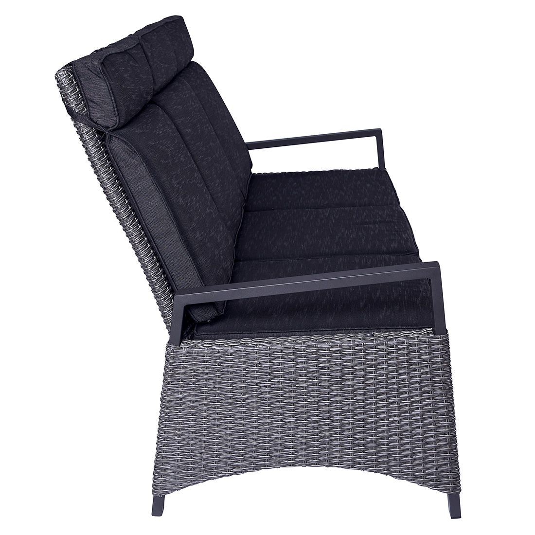 LC Garden Keramo Gartensofa verstellbar inkl. Kissen Aluminium/Geflecht