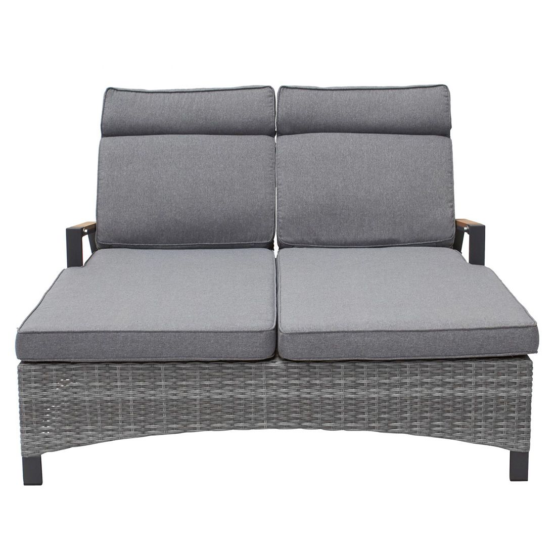 LC Garden Keramo Doppelliege verstellbar inkl. Kissen Geflecht/Polyester
