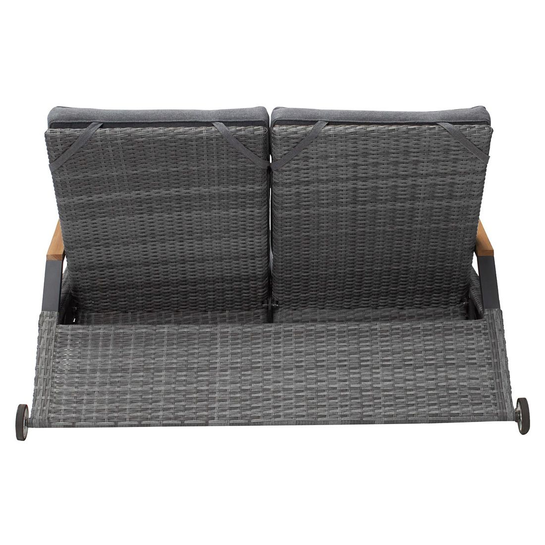 LC Garden Keramo Doppelliege verstellbar inkl. Kissen Geflecht/Polyester