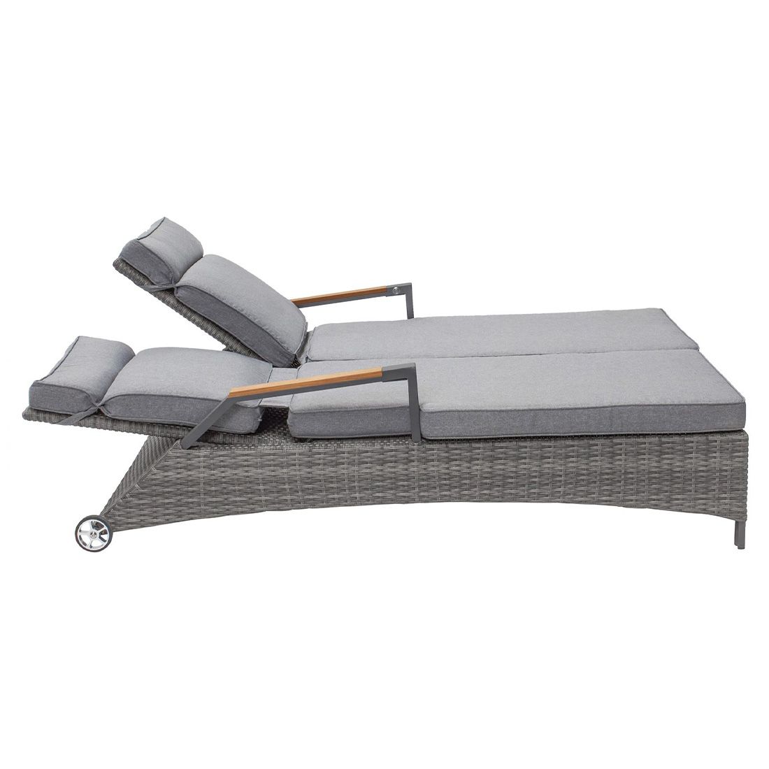 LC Garden Keramo Doppelliege verstellbar inkl. Kissen Geflecht/Polyester