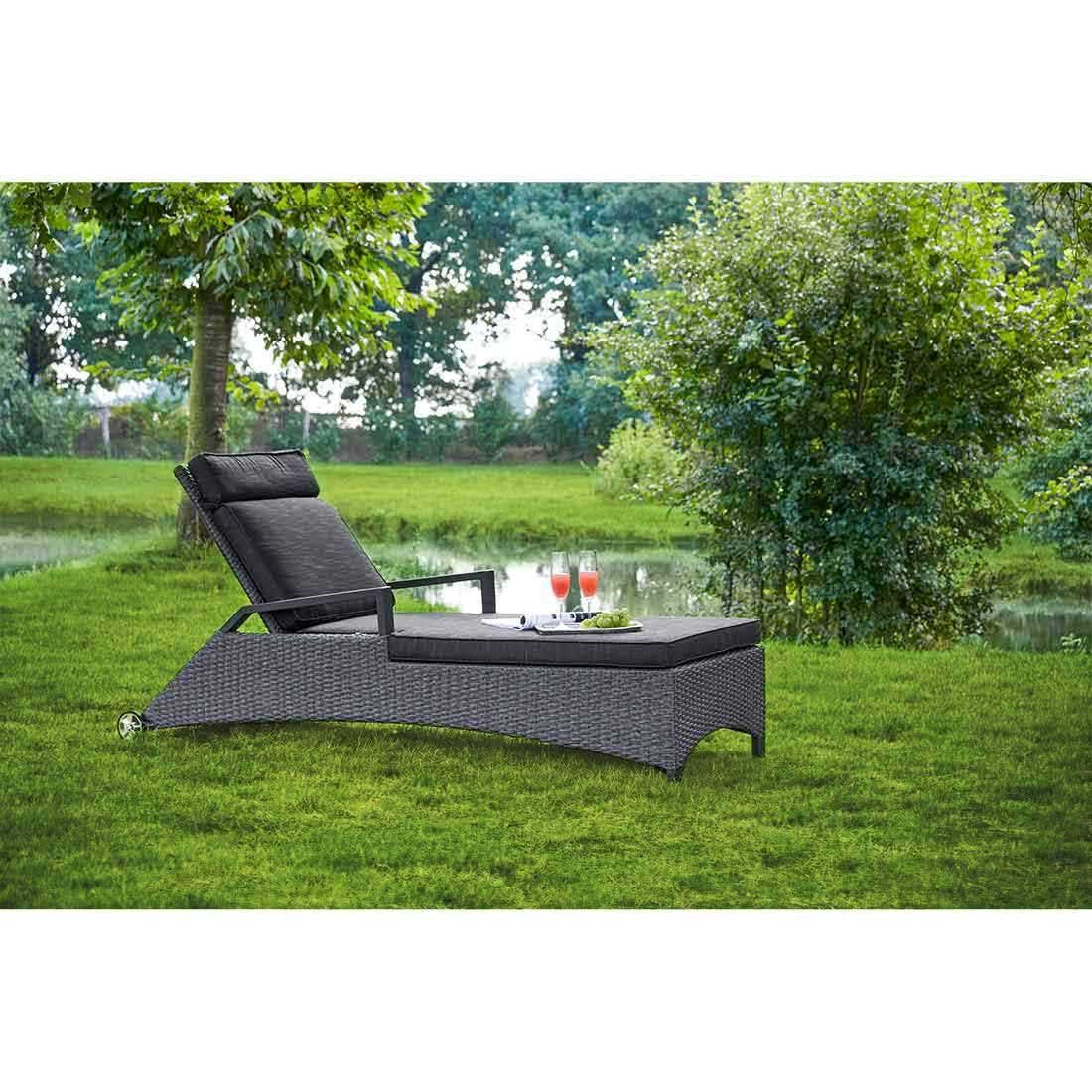LC Garden Keramo Gartenliege inkl. Kissen Aluminium/Geflecht
