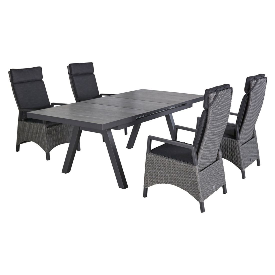 LC Garden Keramo Gartenmöbel-Set M verstellbar (4 Plätze) Tisch 160/210x100cm