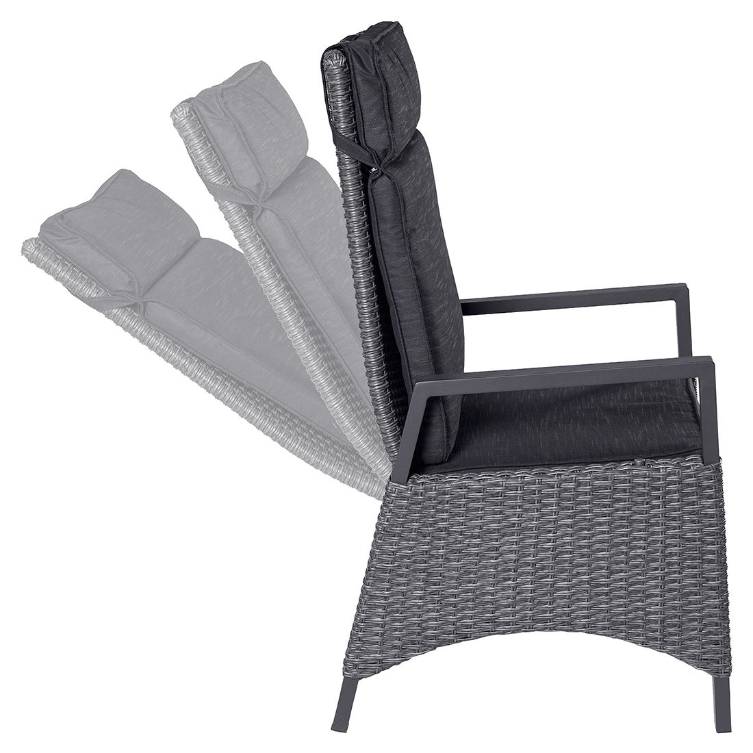 LC Garden Keramo Gartenmöbel-Set M verstellbar (4 Plätze) Tisch 200x100cm