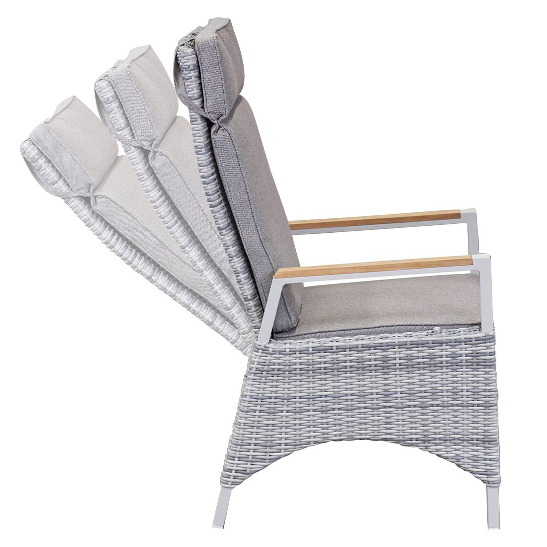 LC Garden Keramo Dining Verstellsessel Aluminium/Geflecht