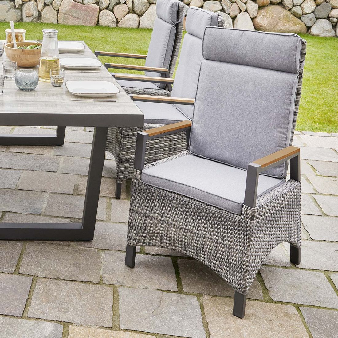 LC Garden Keramo Gartensessel verstellbar Aluminium/Geflecht