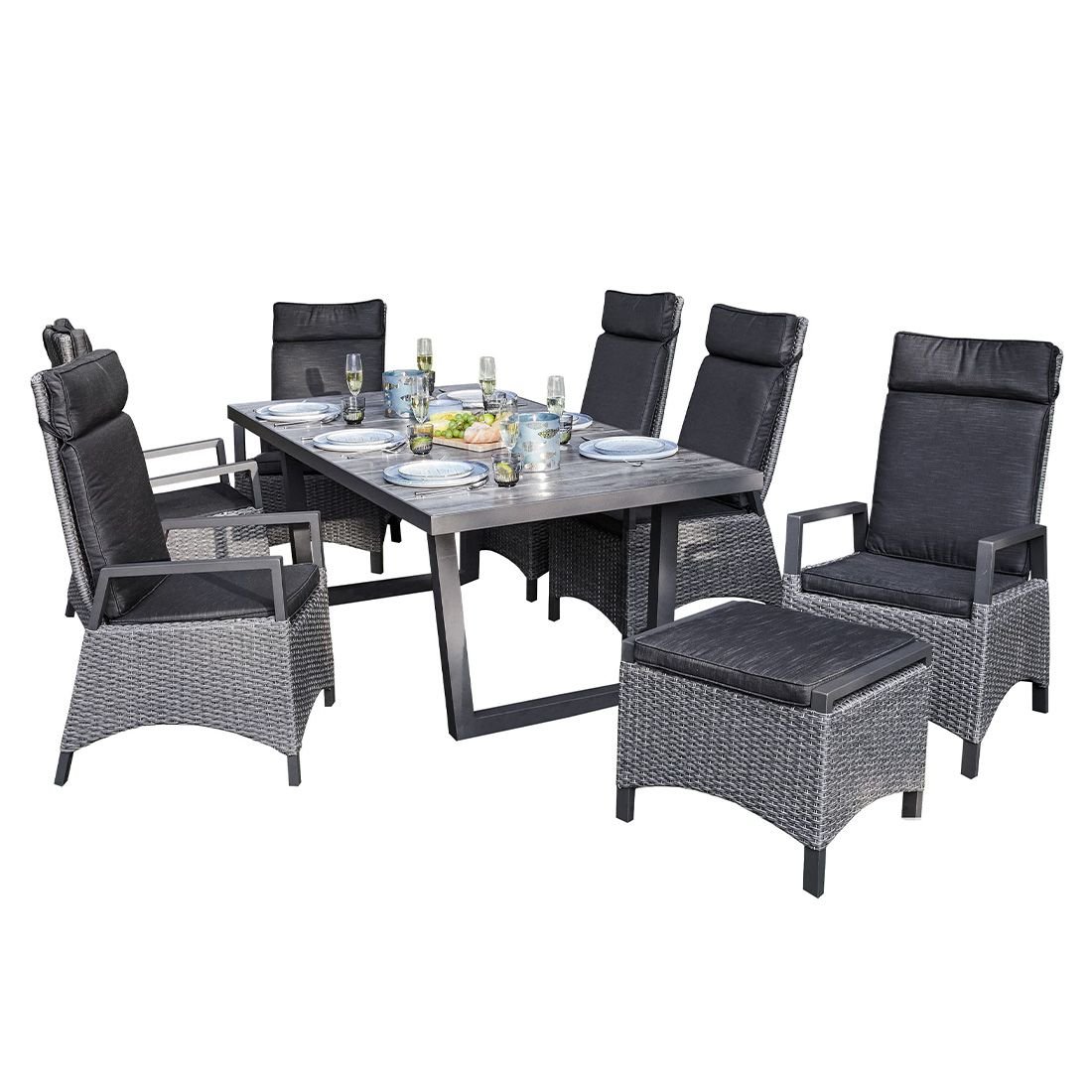 LC Garden Keramo Gartensessel Aluminium/Geflecht