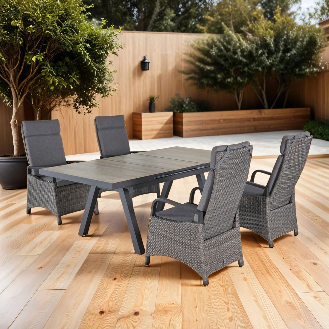 LC Garden Komido Gartenmöbel-Set M verstellbar (4 Plätze) Tisch 160/210x100cm