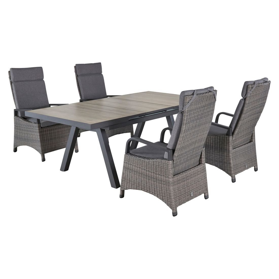 LC Garden Komido Gartenmöbel-Set M verstellbar (4 Plätze) Tisch 160/210x100cm
