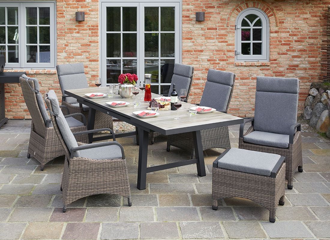 LC Garden Komido Gartenmöbel-Set L 6 (Plätze) Tisch 200x100cm