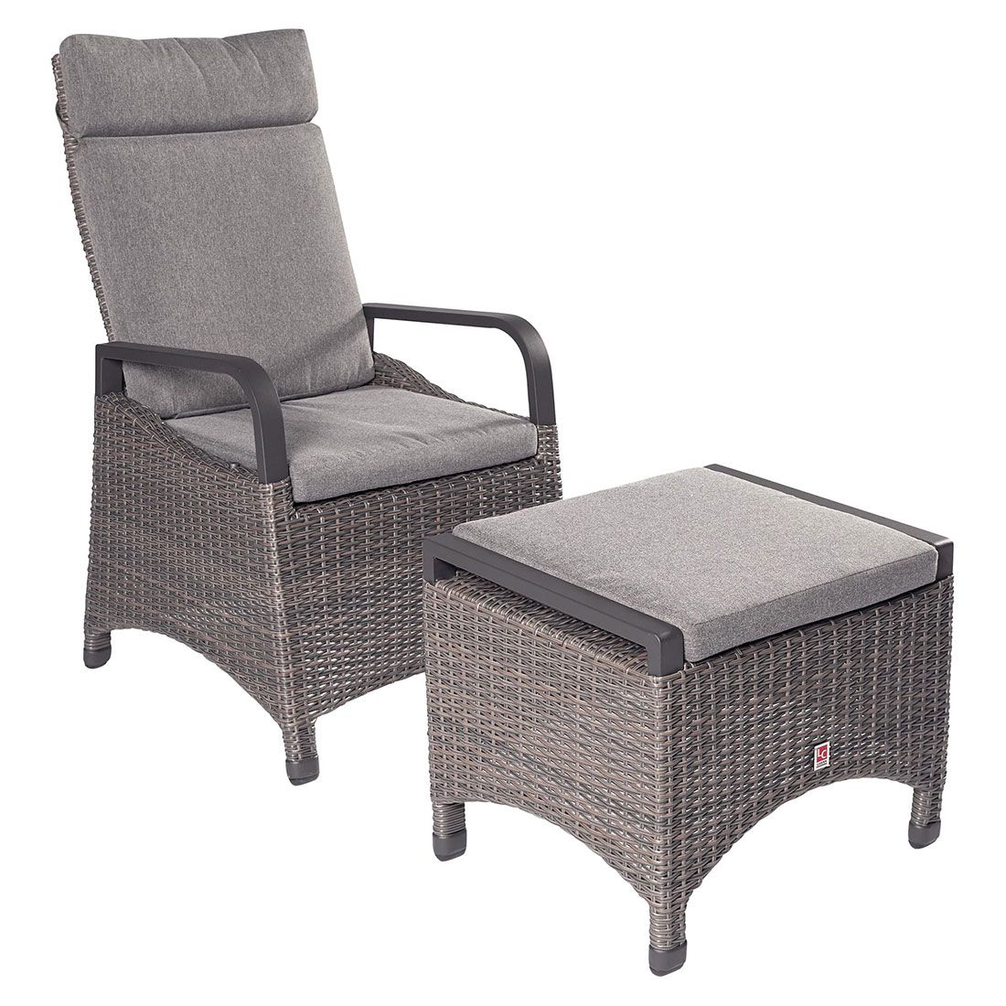 LC Garden Komido Hocker inkl. Kissen Aluminium/Geflecht