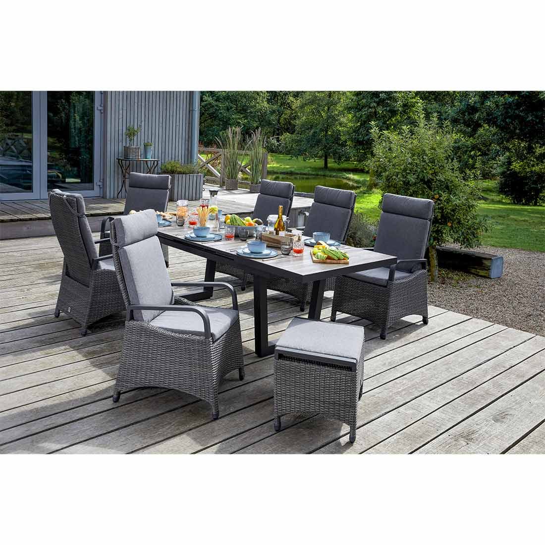 LC Garden Komido Gartensessel verstellbar Aluminium/Geflecht