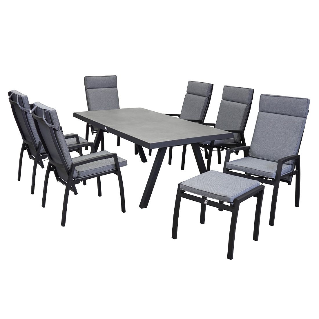 LC Garden Sondrino Gartenhocker mit Kissen Aluminium/Polyester