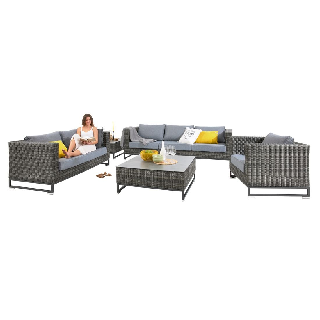 LC Garden Vivera Loungesessel mit Kufen Aluminium/Geflecht